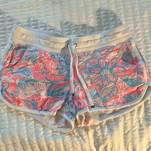 Lilly Pulitzer pink floral athletic shorts - size S